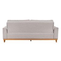 Sofá Living E Reclinável Jasmin Linho Com Pés De Madeira Usb Com Kit Usb Cor Bege 2154 - 2