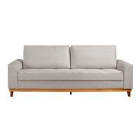 Sofá Living E Reclinável Jasmin Linho Com Pés De Madeira Usb Com Kit Usb Cor Bege 2154 - 6