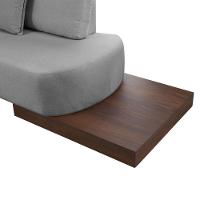 Sofá De Canto Nori Curva Ld 2,61m Em Linho Com Base Madeira Cor Cinza 2323 - 3