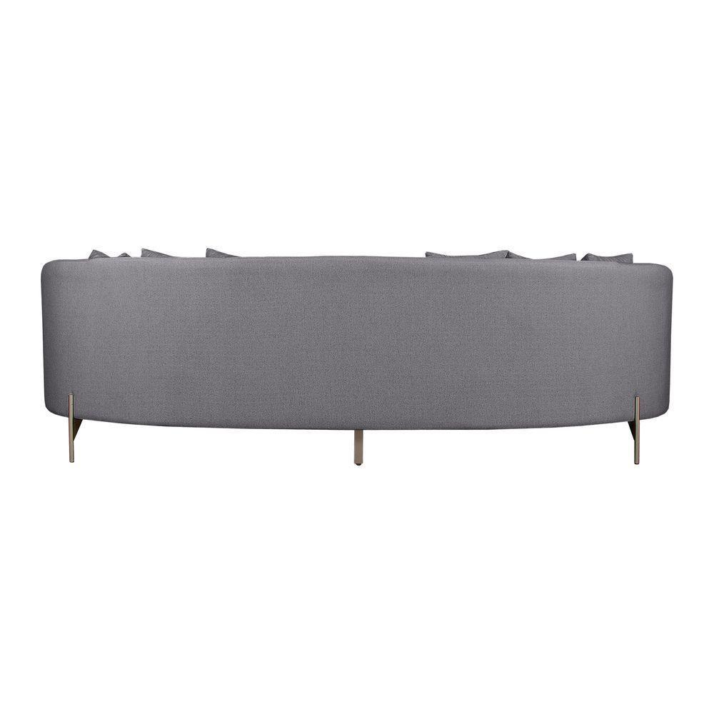 Sofá Orgânico Cardo 2,82m Em Linho Com Pés De Metal Cor Cinza Escuro 2373 - 3