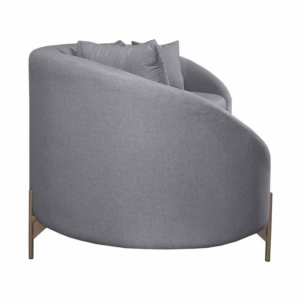 Sofá Orgânico Cardo 2,82m Em Linho Com Pés De Metal Cor Cinza Escuro 2373 - 4