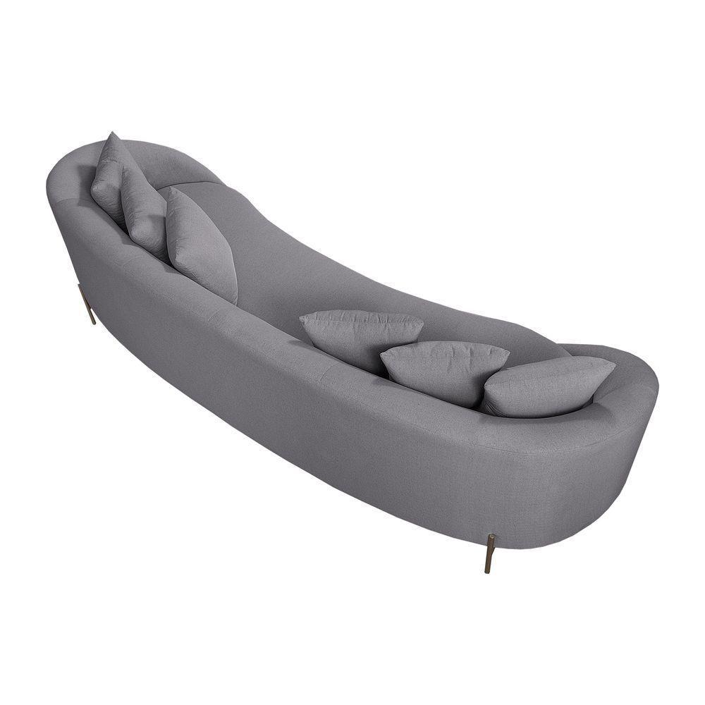 Sofá Orgânico Cardo 2,82m Em Linho Com Pés De Metal Cor Cinza Escuro 2373 - 9