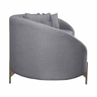 Sofá Orgânico Cardo 2,82m Em Linho Com Pés De Metal Cor Cinza Escuro 2373