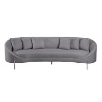 Sofá Orgânico Cardo 2,82m Em Linho Com Pés De Metal Cor Cinza Escuro 2373 - 6