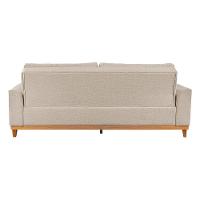 Sofá Living E Reclinável Jasmin Linho Com Pés De Madeira Usb Sem Kit Usb Cor Palha 2151 - 2