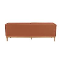 Sofá Living Hibisco 2,19m Em Corino Pés Em Madeira Cor Paçoca - 3