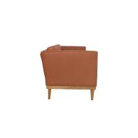 Sofá Living Hibisco 2,19m Em Corino Pés Em Madeira Cor Paçoca - 7