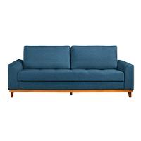 Sofá Living E Reclinável Jasmin Linho Com Pés De Madeira Usb Com Kit Usb Cor Azul 2164 - 6