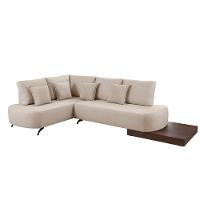 Sofá De Canto Nori Curva Ld 2,61m Em Linho Com Base Madeira Cor Cru 2320 - 7