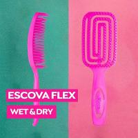 Escova De Cabelo Desembaraçante Flex Wet E Dry Rosa Ricca