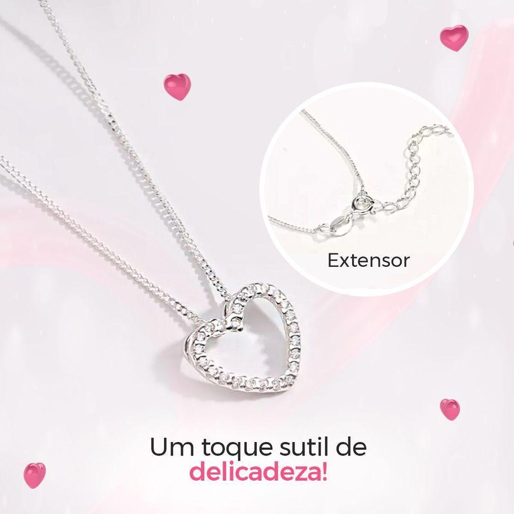 Colar Feminino Aço + Strass Pingente Mãe Caixa Moda Presente - 3