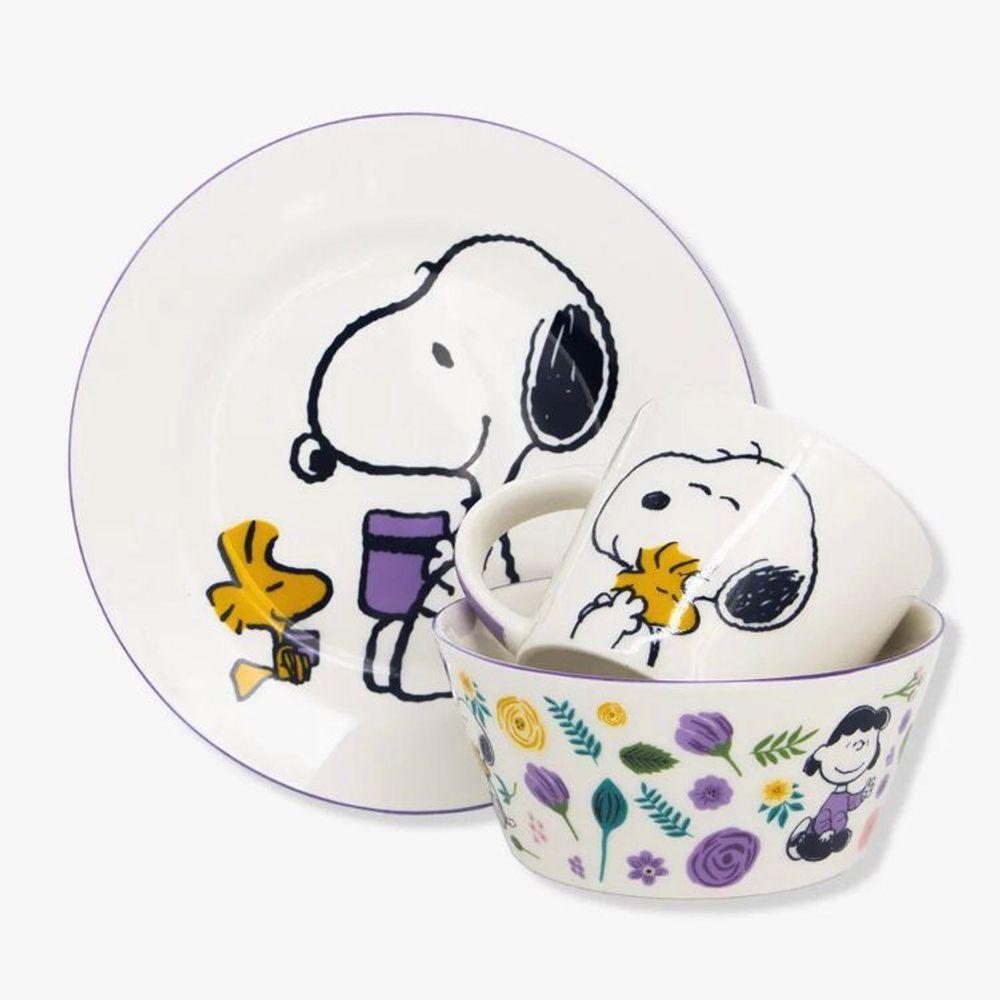 Kit 3 Peças Bowl, Caneca E Prato Snoopy - 1