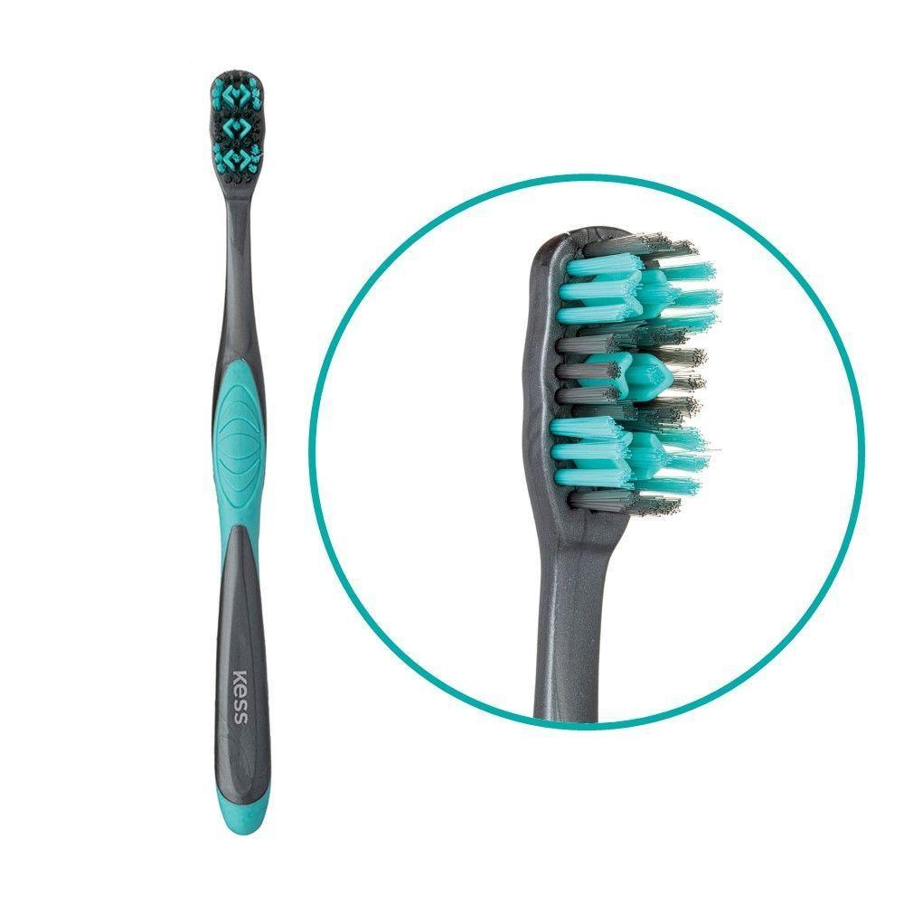 Escova Dental C- Porta Escova Complete Cerdas Macias Kess - 5