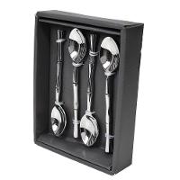 Conj 4 Colheres Aço Inoxidável Bambu 13,5cm Linha índia Btc - 1