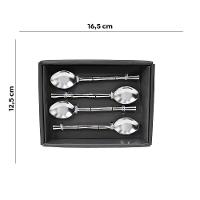 Conj 4 Colheres Aço Inoxidável Bambu 13,5cm Linha índia Btc - 3