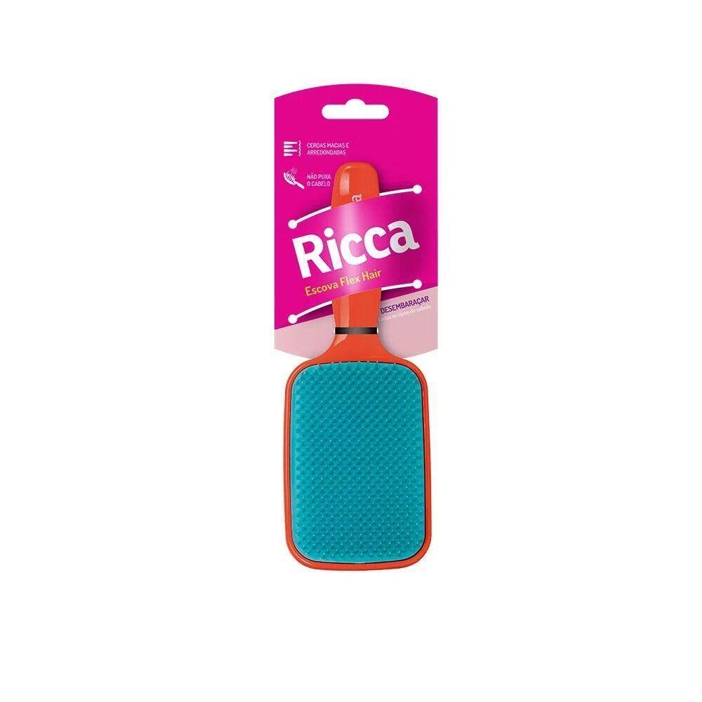 Escova Ricca Raquete Flex Hair Desembaraçante Laranja - 4