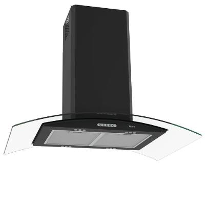 Coifa Terim Ilha Teto Vidro Curvo 90 Cm Preto 127V