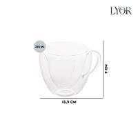 Xícara De Chá Ou Café 230ml Vidro Com Parede Dupla Lyor - 2