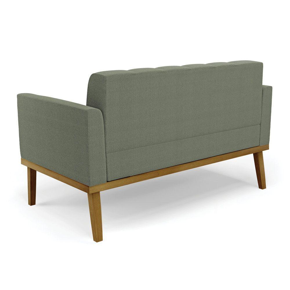 Namoradeira 2 Poltronas Base Madeira Fixa Cast Elisa Bouclê Menta D03 - D'rossi - 3