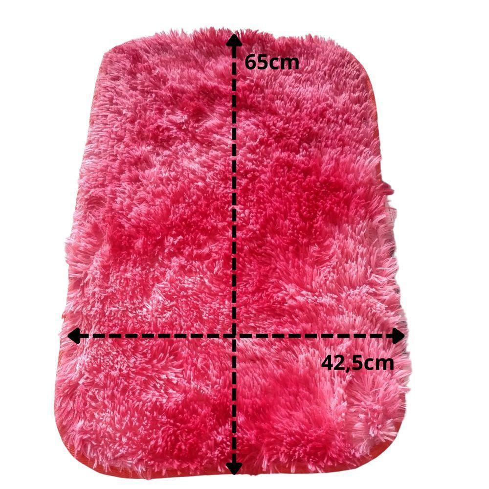 Tapete Felpudo Para Banheiro Com 3 Peças Em 100% Poliéster Com Antiderrapante Sofitex Modelo 2 - 2