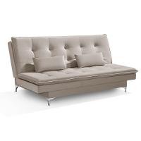 Sofá Cama Bangkok Alto Conforto Aveludado C Almofadas Cor bege - 4