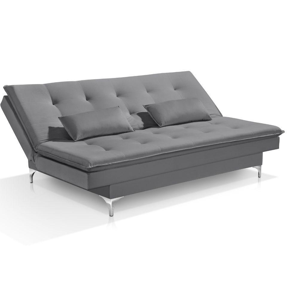 Sofá Cama Bangkok Alto Conforto Aveludado C Almofadas Cor cinza - 1