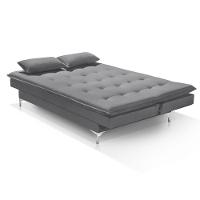 Sofá Cama Bangkok Alto Conforto Aveludado C Almofadas Cor cinza - 2