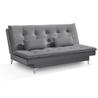 Sofá Cama Bangkok Alto Conforto Aveludado C Almofadas Cor cinza - 4