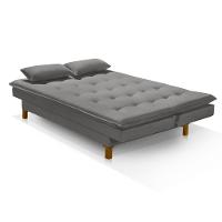 Sofá Cama Bangkok Alto Padrão P Quarto Salas Tecido Veludo Cor cinza - 2