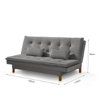 Sofá Cama Bangkok Reclinável Em Madeira Resistente Veludo Cor cinza - 2