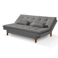 Sofá Cama Bangkok Reclinável Em Madeira Resistente Veludo Cor cinza - 3
