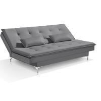 Sofá Cama Bangkok Confortável Capitonê Veludo C Almofadas Cor cinza - 1