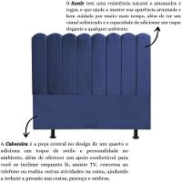 Cabeceira Estofada Cama Box Queen 160 Cm Maitê Suede Cor:azul Marinho - 2