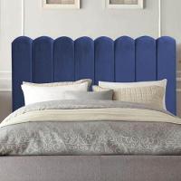 Cabeceira Estofada Cama Box Queen 160 Cm Maitê Suede Cor:azul Marinho - 3