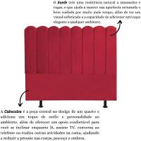 Cabeceira Estofada Cama Box King 195 Cm Maitê Suede Cor:vermelho - 3