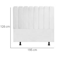 Cabeceira Estofada Cama Box King 195 Cm Maitê Suede Cor:branco - 6