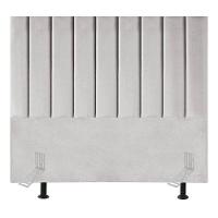 Cabeceira Estofada Cama Box King 195 Cm Eloá Veludo E Frame Cor:cinza Claro - 3