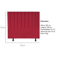 Cabeceira Estofada Cama Box King 195 Cm Eloá Suede E Frame Cor:vermelho - 2