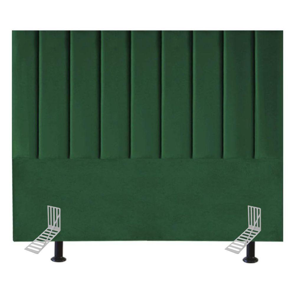 Cabeceira Estofada Cama Box King 195 Cm Eloá Suede E Frame Cor:verde - 4