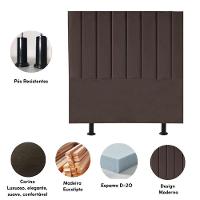 Cabeceira Estofada De Cama Casal 140 Cm Eloá Corino E Frame Cor:marrom - 5