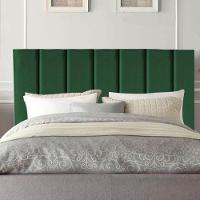 Cabeceira Estofada Cama Box King 195 Cm Esther Suede E Frame Cor:verde - 1