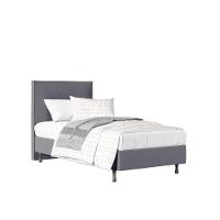 Cama Solteiro One com Cabeceira Moderna Em Mdf Pé Eucalipto cinza - 1