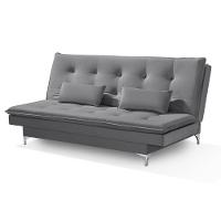 Sofá Cama Bangkok Costura Capitonê Moderna C Almofadas Cor cinza - 1