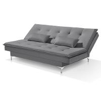 Sofá Cama Bangkok Costura Capitonê Moderna C Almofadas Cor cinza - 3