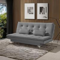Sofá Cama Bangkok Costura Capitonê Moderna C Almofadas Cor cinza - 6