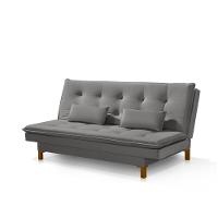 Sofá Cama Bangkok Pés De Madeira C Almofadas Espuma D-23 Cor cinza - 2