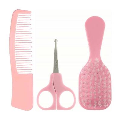 Kit Baby Escova Pente Tesoura Rosa Marco Boni