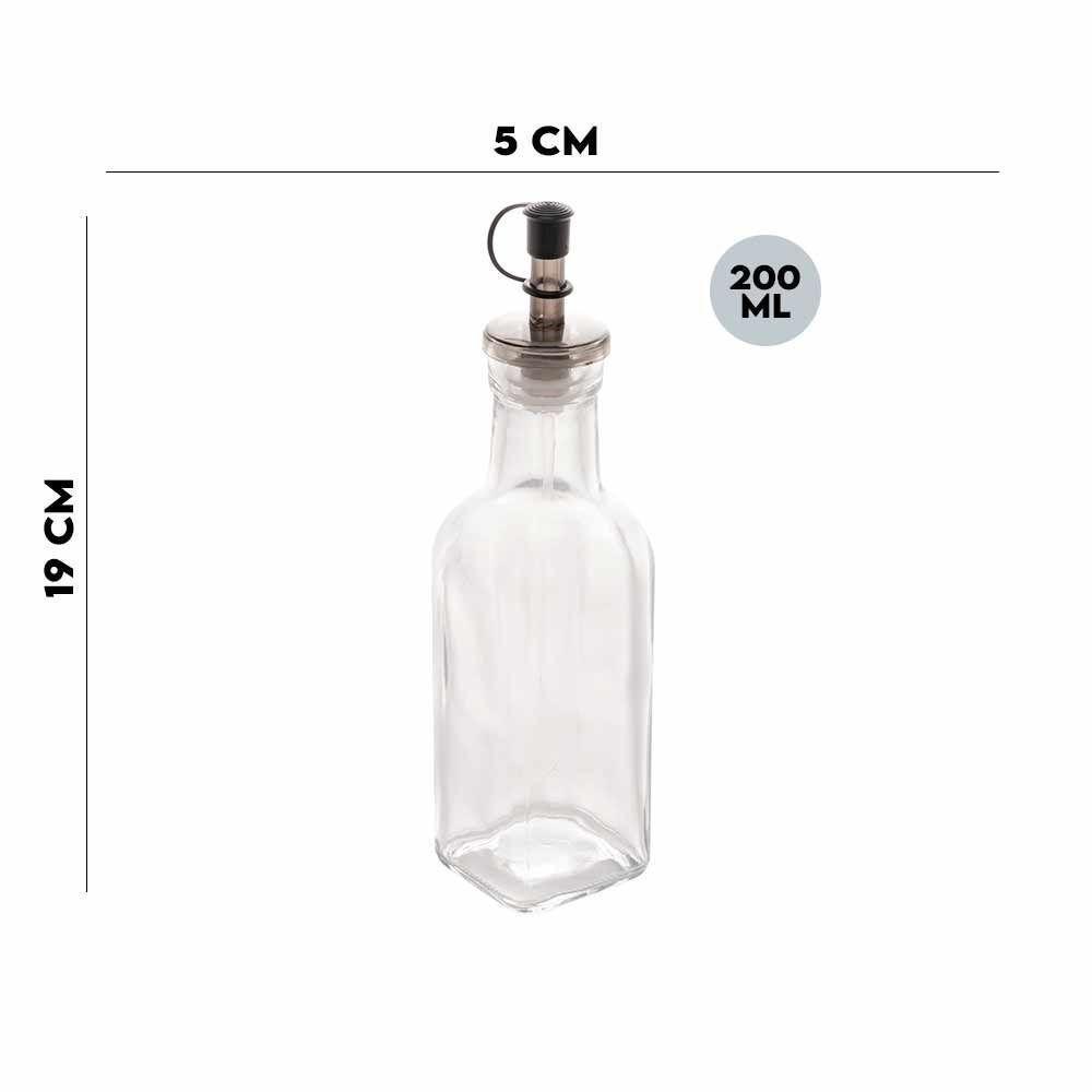Garrafa Para Azeite De Vidro Com Tampa Galheteiro Lyor 200ml - 4