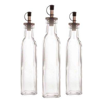Kit 3 Garrafas Para Azeite De Vidro Com Tampa Lyor 270ml