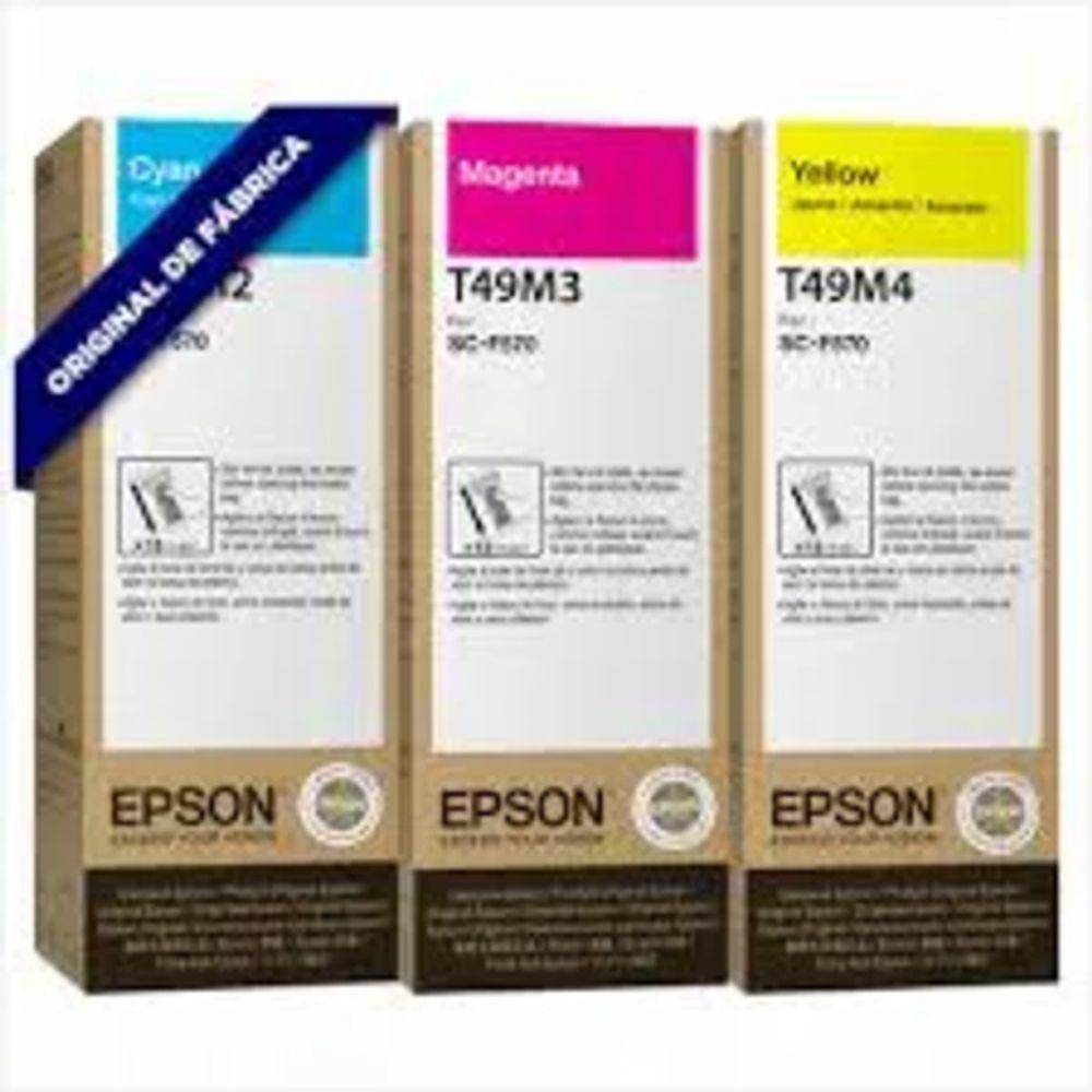 Tinta Sublimática Epson T49m Kit 3 Cores F570 F170 - 1
